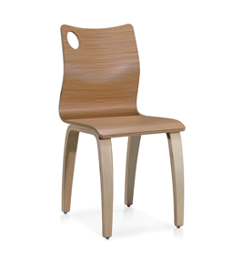 Curved Wood Cafeteria Chair