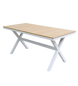 Rectangular Wood-Slat Outdoor Dining Table