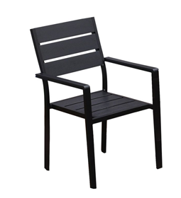 Black Aluminum Outdoor Dining Armchair