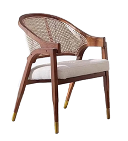 Wood Rattan Restaurant Dining Chair